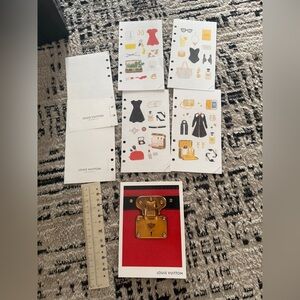 Louis Vuitton Agenda MM Ruler plus Red and Gold Card and Pages
